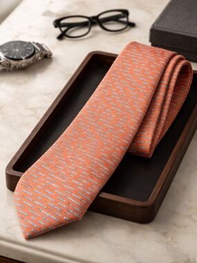 PERLIS Street Tiles Tie by Vineyard Vines Silk Tie New Orleans Pink Raspberry